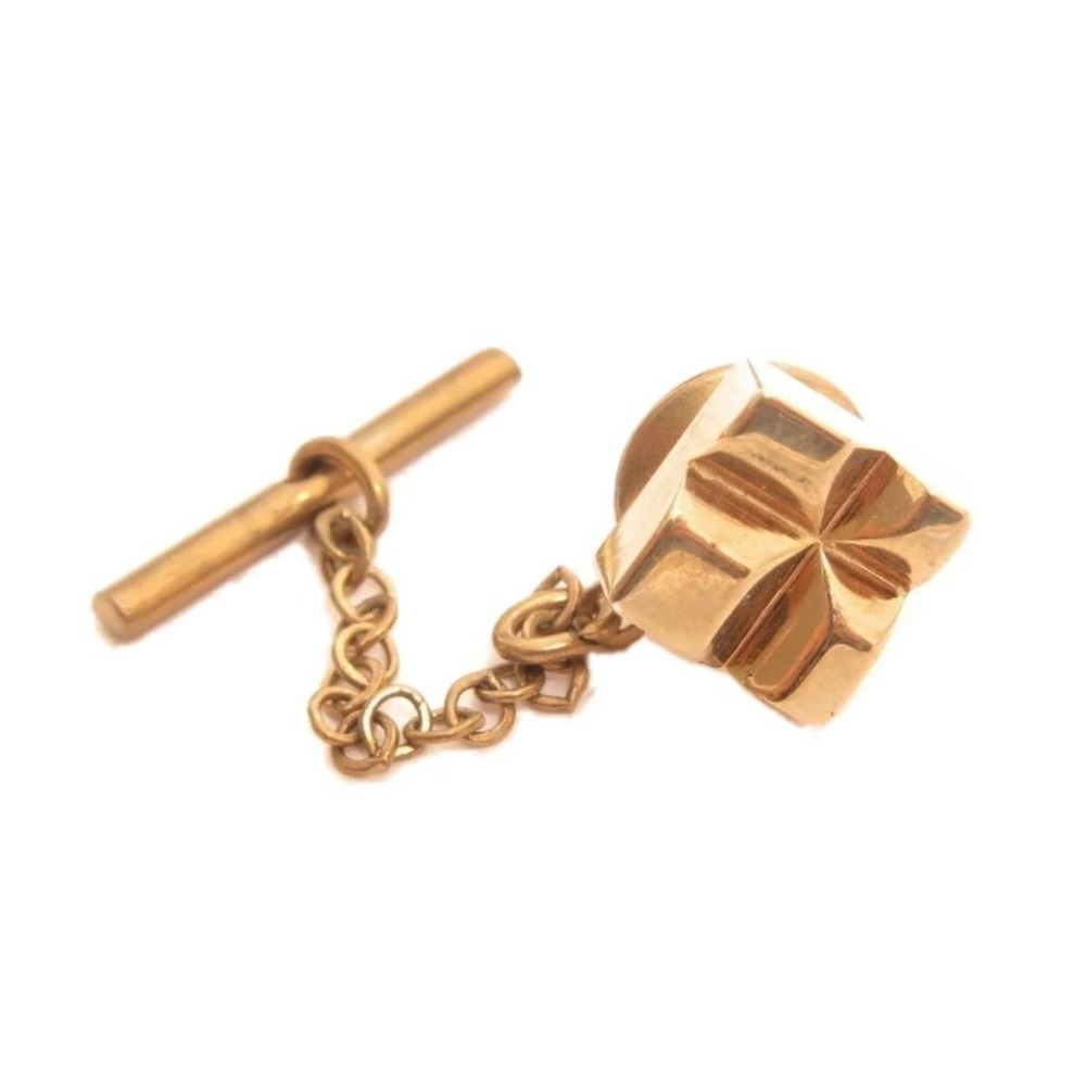 Vintage Square Design Gold Tie Tac Pin‎